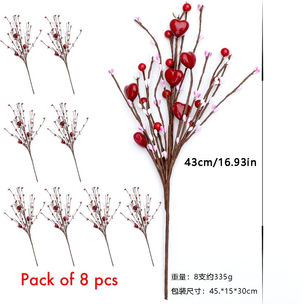 8 amazonas rojo en forma de corazón enchufe de baya boda decoración de vasijas para el hogar Día de San Valentín