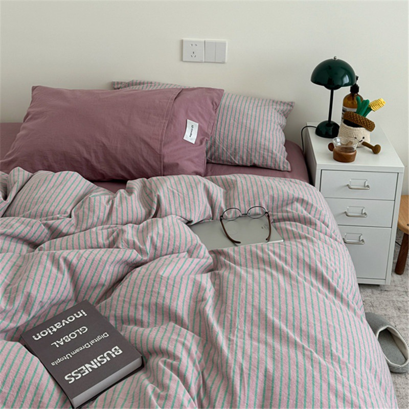Minimalist Pure Cotton Four-piece Bedding Set For All Seasons_voghion.com