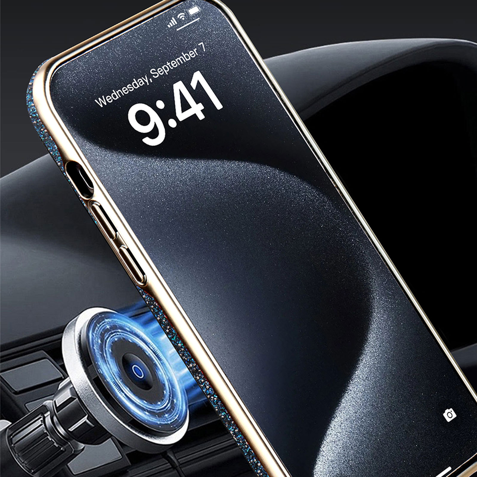 Ốp lưng iPhone 16 Pro Max từ tính chống rơi, viền dày bảo vệ toàn diện, thiết kế sang trọng hồng long lanh — Nhãn lộn lấp lánh màu đen có tích hợp hút từ tính, Nhãn lộ màu xám lấp lánh có tích hợp hút từ tính, Nhãn lộ màu xanh lấp lánh với lực hút từ tính tích hợp, Nhãn lộ màu đỏ lấp lánh với lực hút từ tính tích hợp