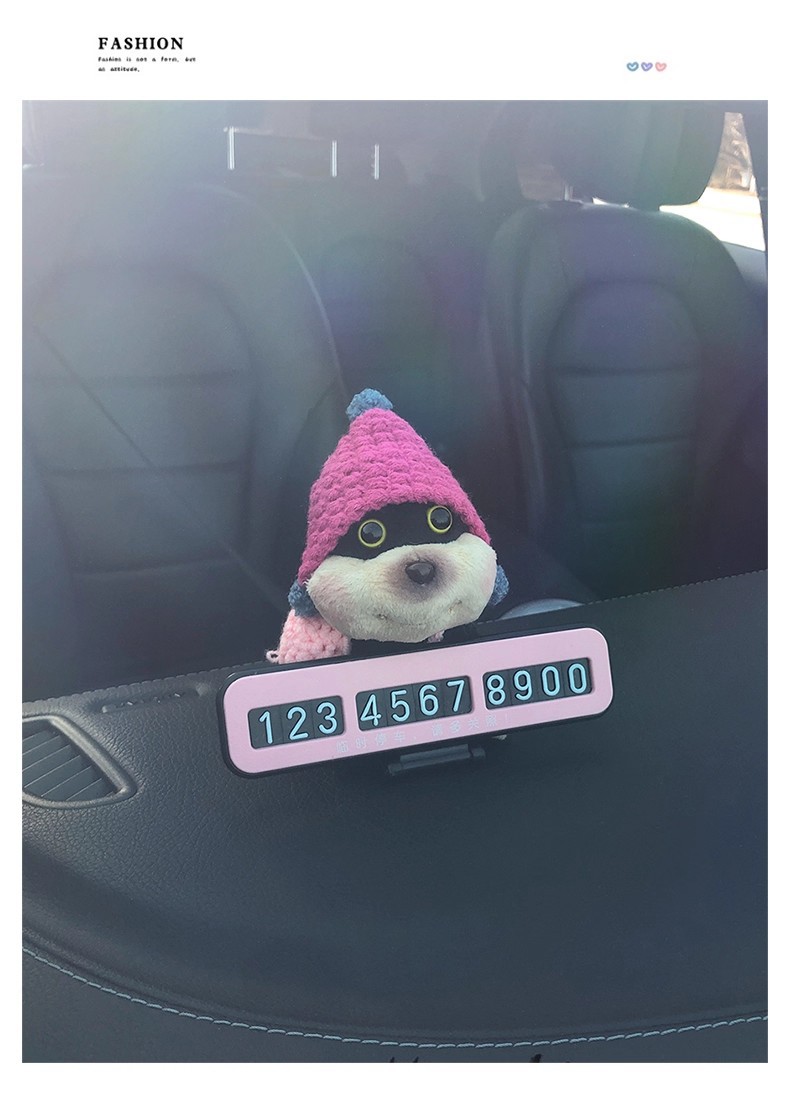 Quirky and Cute Bee and Puppy Number Plate, Car Temporary Parking Sign, High-End 2025 New Model