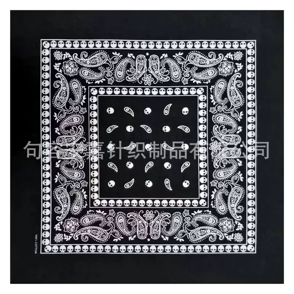 Cotton amoeba skull printed square scarf hip hop hip hop hip hop dress up cycling mountaineering outdoor face towel headscarf