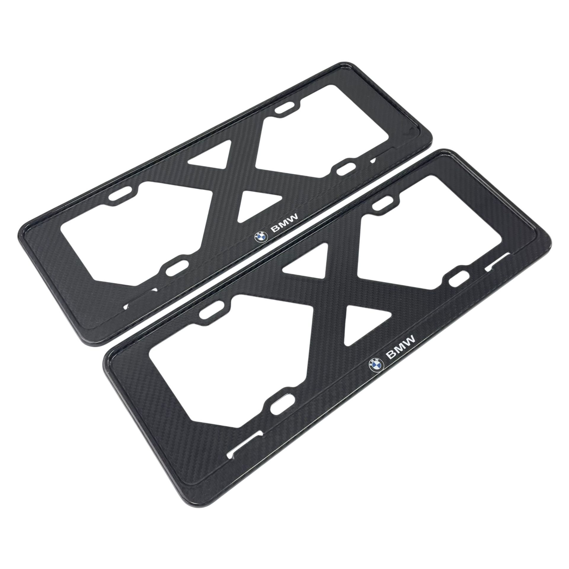 Car Carbon Fiber License Plate Frame, Dry Carbon 3K Twill, Universal for Fuel Vehicles with Blue and Green Plates, Can Be Silk-Screened with Logo