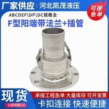 316不锈钢扳把式F型阳端带法兰快速接头槽车油罐车接头2寸4寸插管
