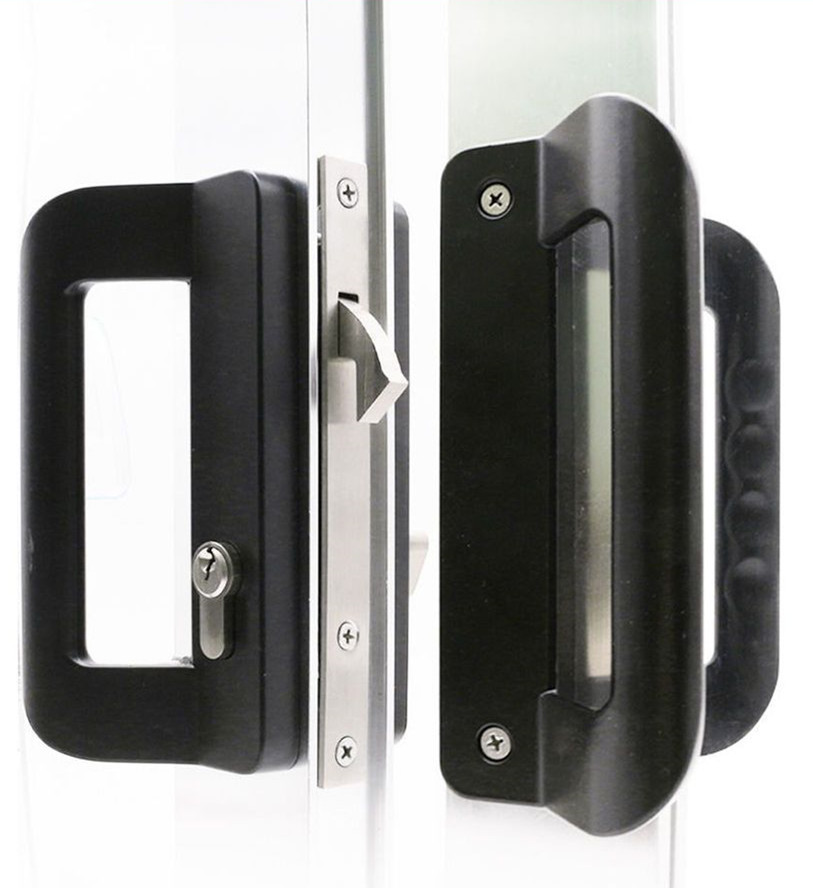 Cerradura móvil de la puerta de la cerradura de la puerta que cuelga la cerradura de la manija con la manija de aluminio puerta del marco de la puerta de doble página que resbala la cerradura de puerta plana cerradura del revés de la puerta de la aleación