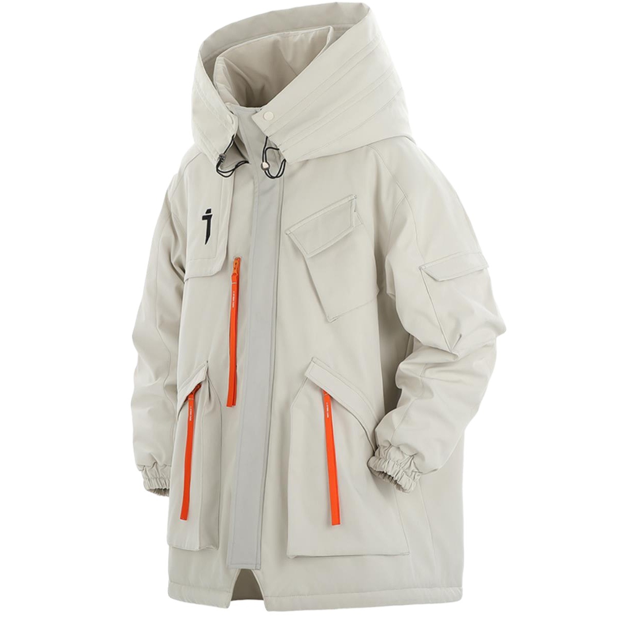 Jiye industria pesada 2023 Invierno nueva chaqueta multi-Bolsillo chaqueta acolchada de algodón para hombres y mujeres chaqueta acolchada de algodón con capucha engrosada informal suelta