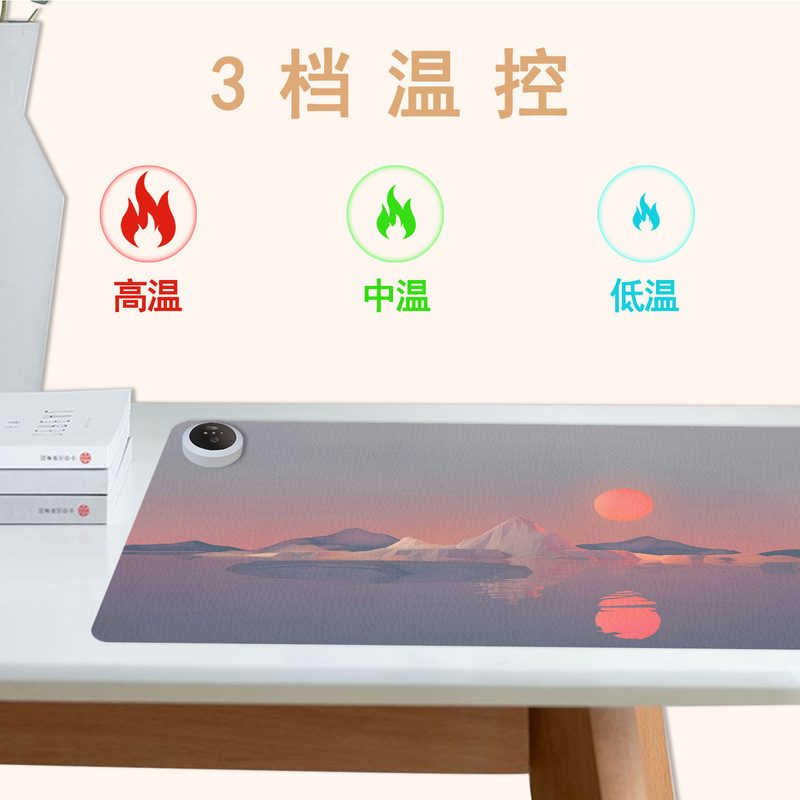 秋冬用加熱マウスパッド 大型 防汚レザー 防水 オフィスゲームデスクパッド ハンドウォーマー 加熱パッド 3段階温度調節|undefined