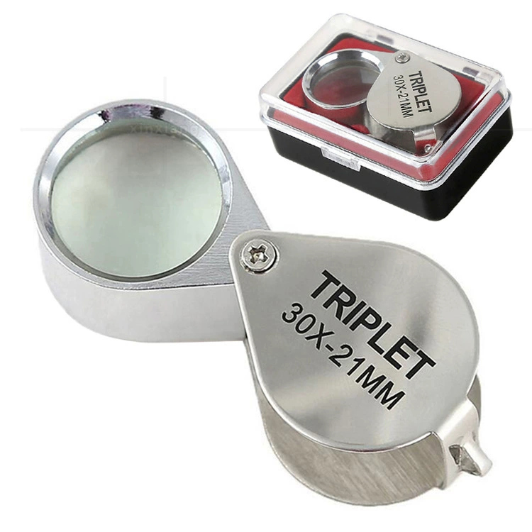 30x21 мм складывающиеся ювелирные изделия увеличительное стекло полностью металлический стеклянный объектив Wenwan античный драгоценный камень признательность 10 раз 20 раз