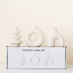 ヨーロッパ無地焼付け花瓶セット、陶磁器工芸品、人気の3点セット、クリエイティブな家の装飾品、国境を越えた卸売