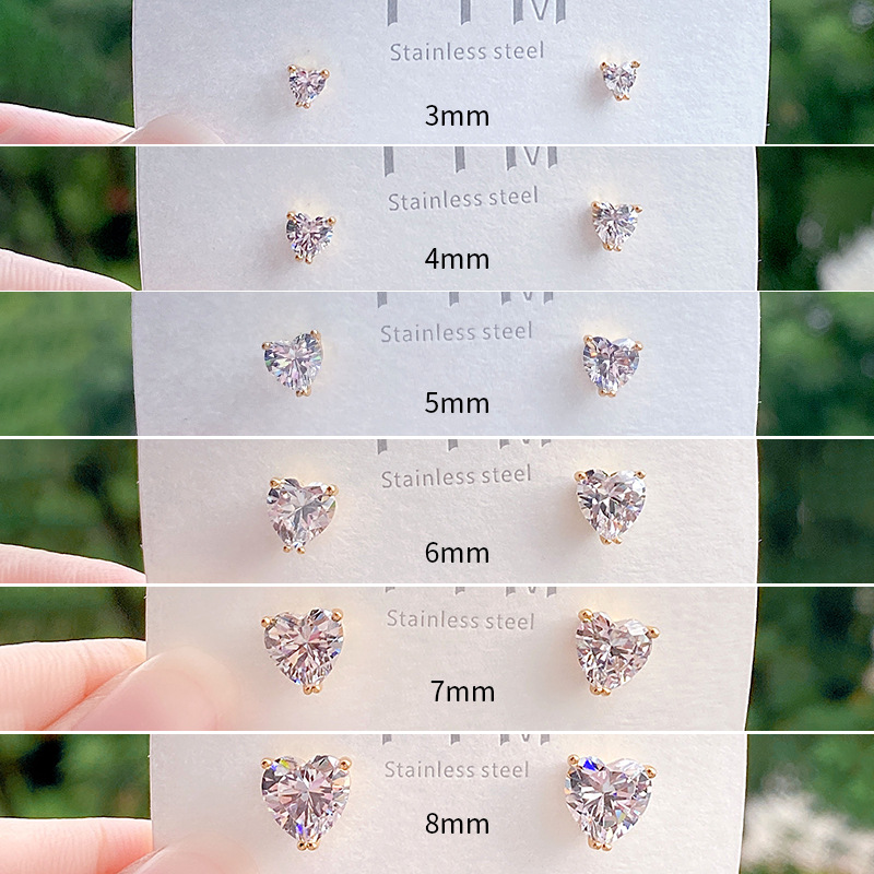 Pendientes de botón con circonita de aleación – joyería minimalista en color dorado unisex