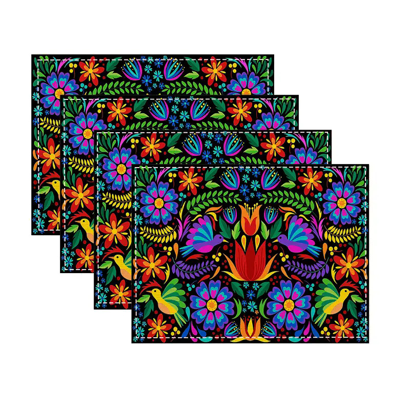 Transfronterizos lino almohadilla de mesa Aliexpress TEMU Amazon almohadilla de mesa cuadrada búfalo rojo almohadilla de Navidad Día de la Independencia