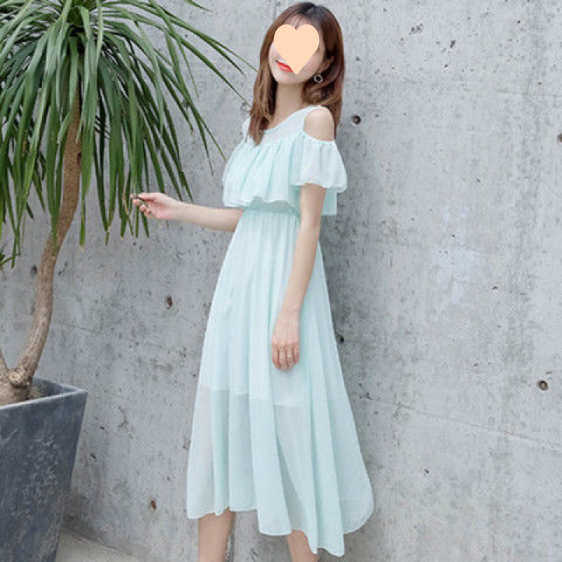 Shiffon long beach fresh dress for students