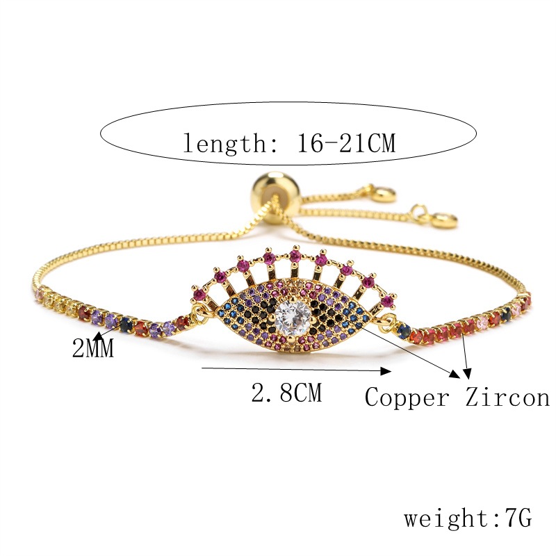 Fashion Eye Copper Bracelets Plating Zircon Copper Bracelets