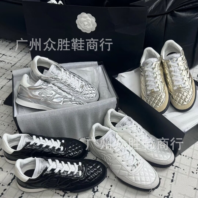 High Version Xiaoxiang Style Lingge Dexun Shoes Women's Casual Fashion All-match silver Sports Forrest Gump Shoes Running Shoes for Women