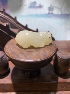 Xinjiang Hetian Jade Huangkou Ice Base Pixiu Pendant Handlehold Flawless Authoritative Appraisal Xinjiang Appraisal Center