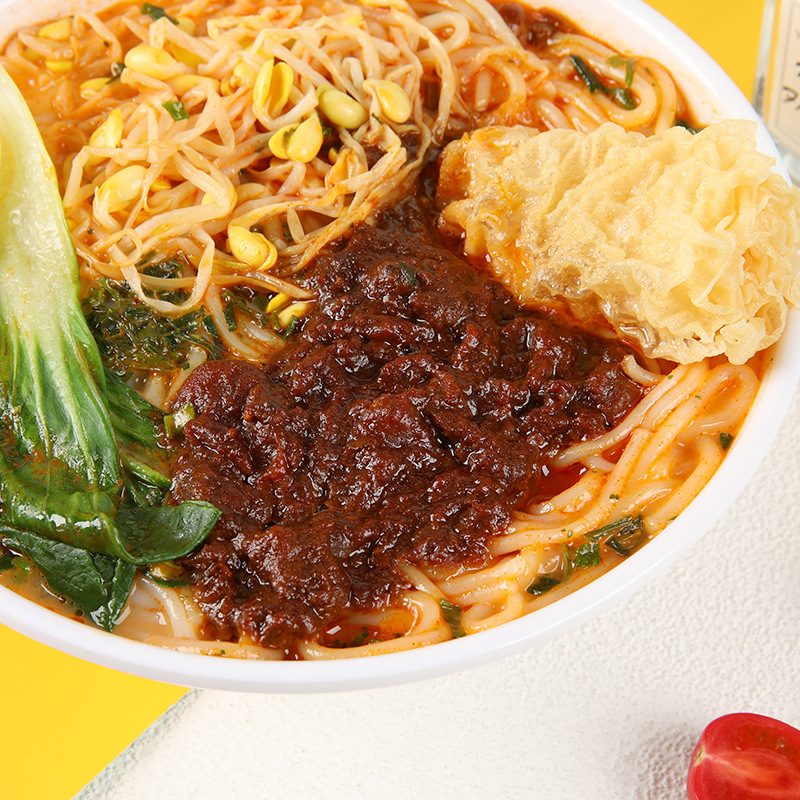 Domestic Manbao Full Fat Acid and Spicy Rice Noodles 310g Bagged Instant Noodle Soup for Quick Meal Night Snacks - 1 Box of 24 Bags