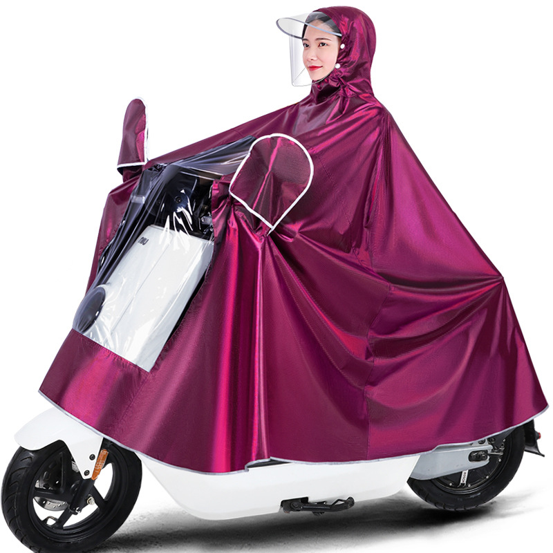 Coche eléctrico impermeable motocicleta poncho extra-grande engrosada sola moda máscara impermeable bicicleta impermeable adulto