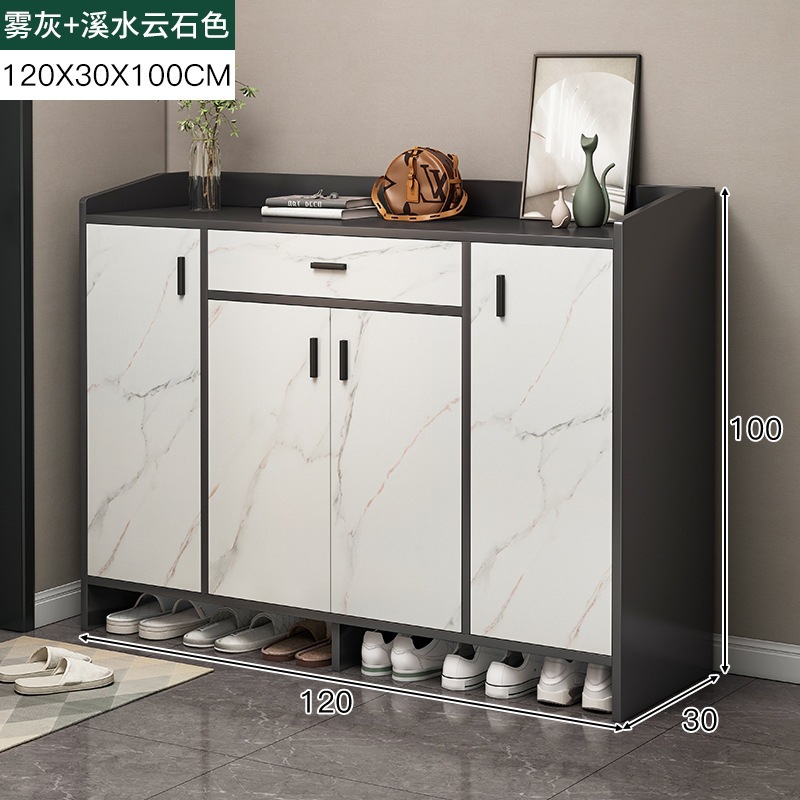 [강화 및 두꺼워진 소재 업그레이드 - 도어 4개 및 서랍 1개] 120-30-100 포그 그레이 + 크릭 - 1x1x1cm - 조립