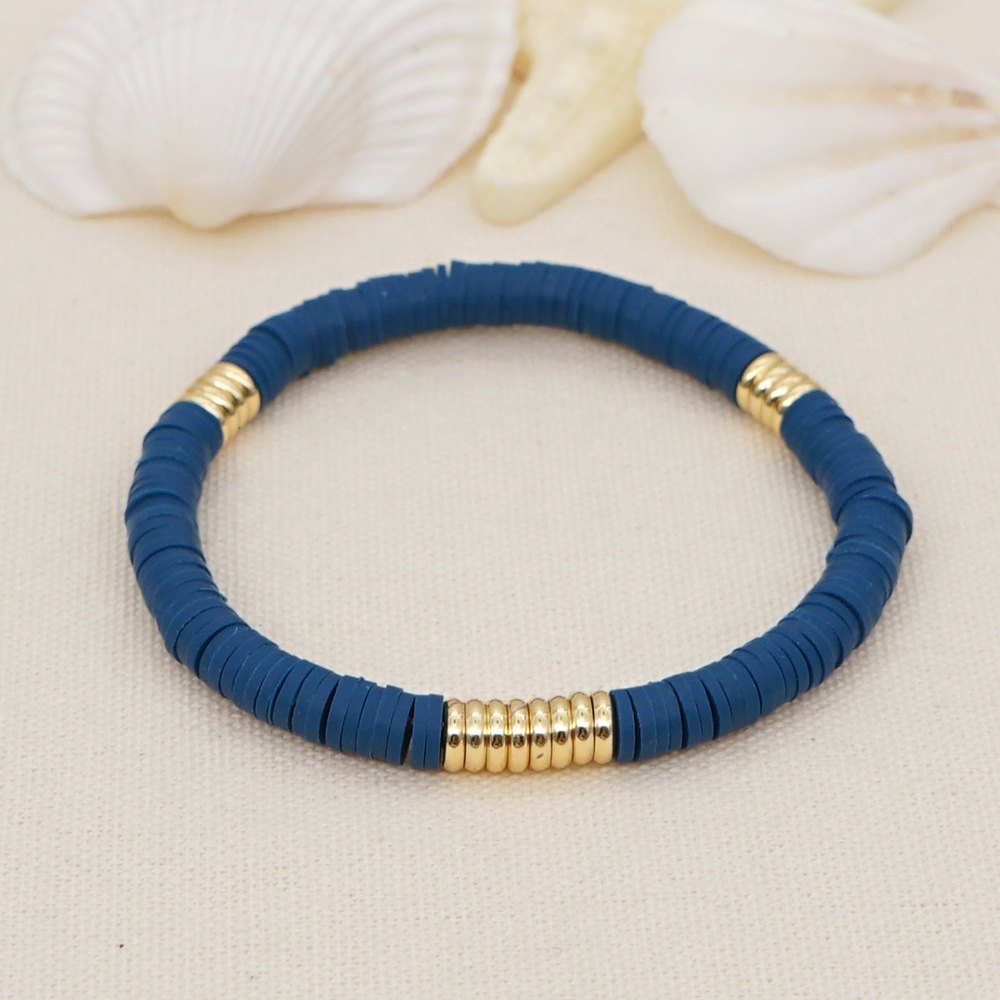 Ethnic Style Stainless Steel Gold-plated Geometric White Soft Ceramic Bracelet Jewelry display picture 6