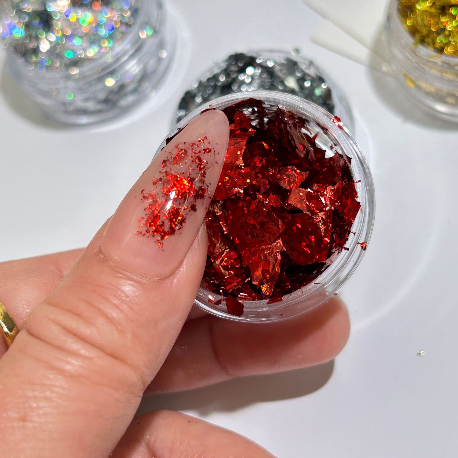 Gold Foil Nail Art Jewelry Gold Foil Fragments Internet Popular Nail Polish Glue Decorative Sticker Sequin E-commerce Cross-border