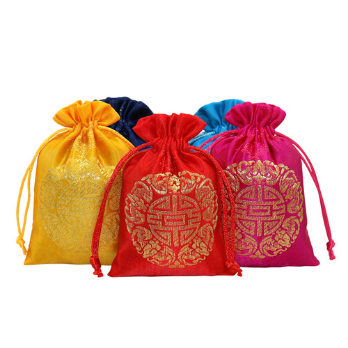 婚庆用品批发创意手提喜糖袋子织锦缎糖果袋回礼品袋饰品袋喜糖盒