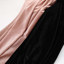 韩国闪光绒柔软亲肤涤纶面料羽绒睡衣服装针织布料舒适透气面料