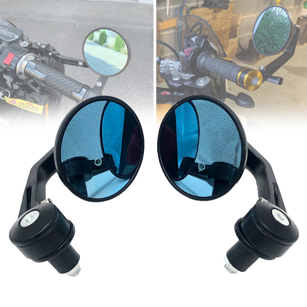 Motorcycle rearview mirror 7/8 modified rearview mirror moped handlebar mirror 22mm all aluminum round handlebar mirror