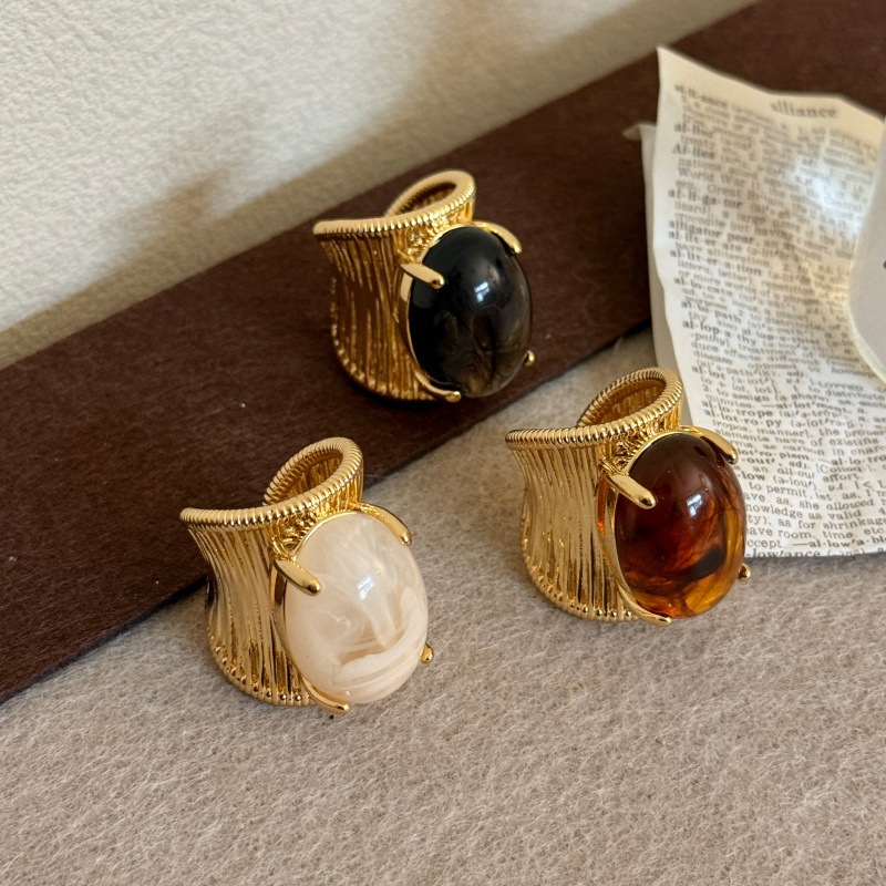 Natural Stone Open Ring For Women Chinese Ancient Retro Style_voghion.com