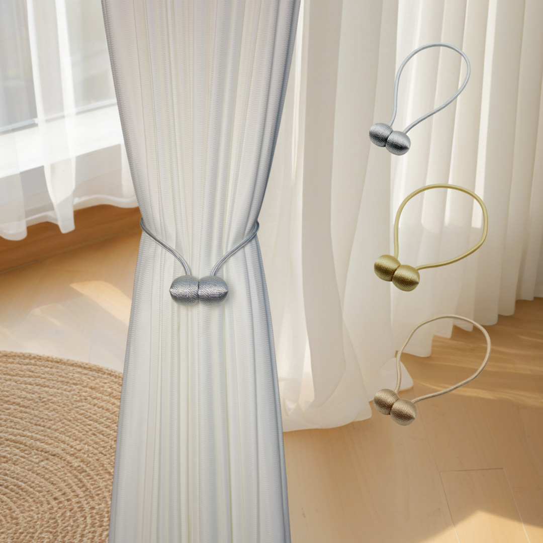 Cross-border no-drill creative earphone magnetic curtain clips, magnetic curtain ties, rope window decoration accessories, manufacturer wholesale