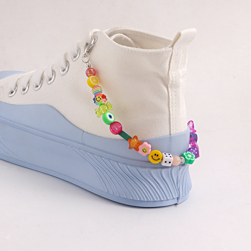 European and American Cross-border Jewelry Pastoral Style Contrast Color Mix Multi-element Fruit Shoe Chain Accessories Women's Simple All-match Shoe Chain