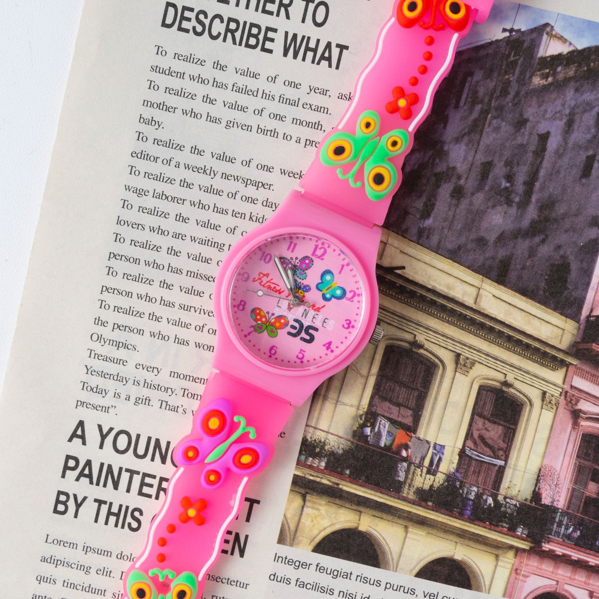 children's cartoon silicone cute waterproof quartz watch for early…
