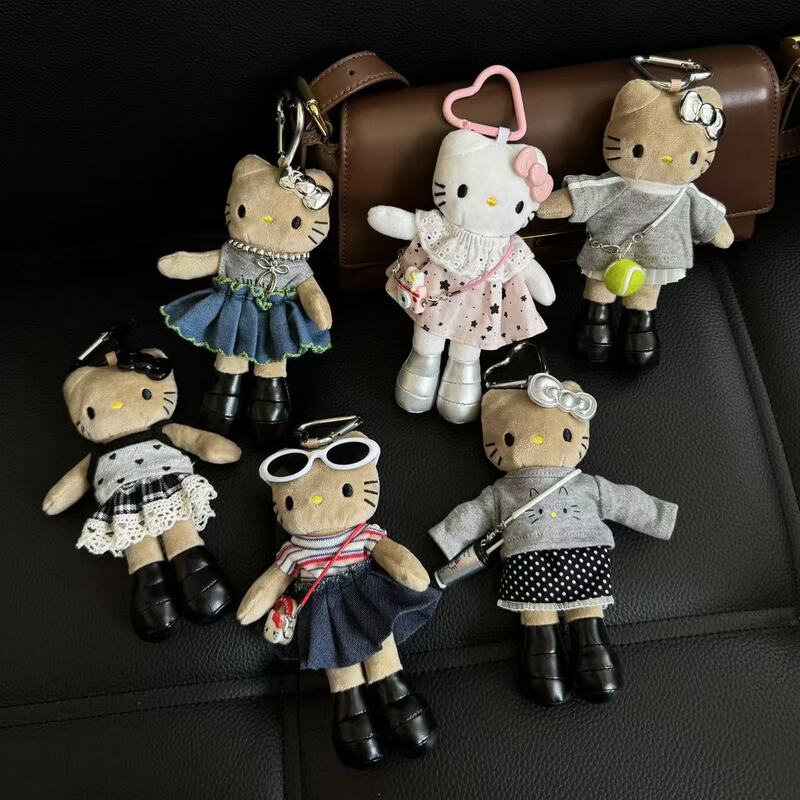 Summer Cute Long-Legged Kitty Plush Pendant Dress-Up Doll Clothes Ins-Style Toy Decoration Backpack Keychain