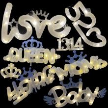 生日快乐520花束字母灯字牌告白灯BABY女王MOM1314闪灯LOVE蛋糕灯