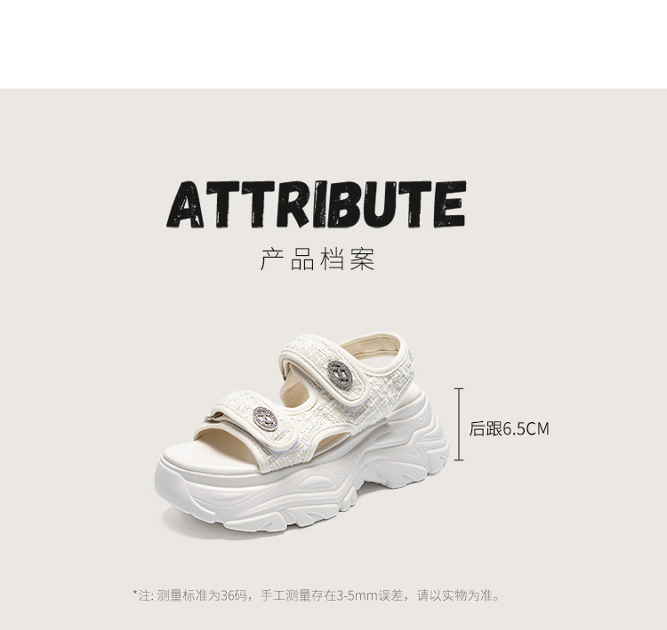 Sandal thể thao đế dày ZHR cho nữ, quai chữ V, khóa dán, chống trượt, đi biển mùa hè — G663 màu be chi tiết 7