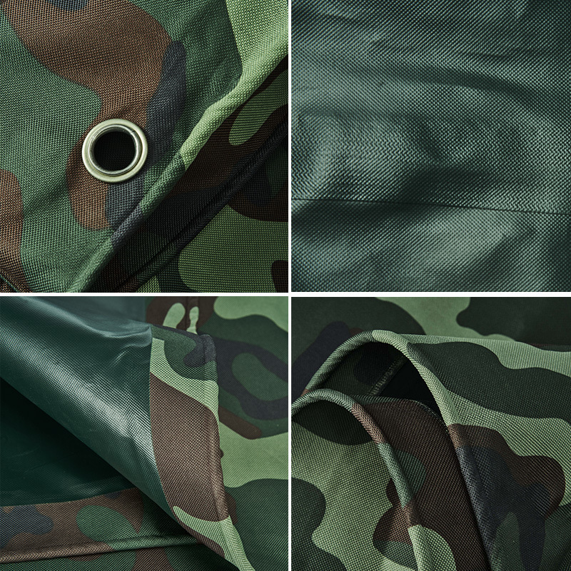 Camouflage Tarpaulin Rain Cloth Waterproof Cloth Sun-proof Thickened Canvas Outdoor Rainproof Sunshade Anti-aerial Photoshoot Tarpaulin Oxford Cloth