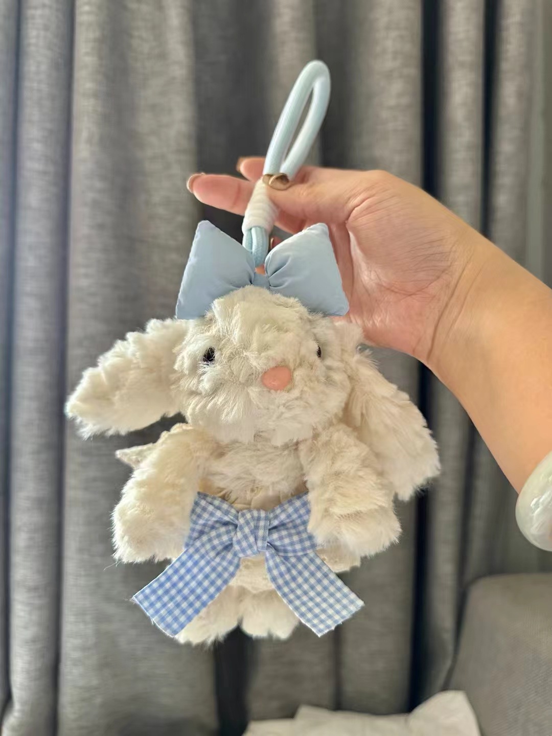 243g Weight Bag Charms Bag Accessories Type 1 Piece Quantity Holiday, Daily Occasion Plush Material Rabbit Pattern Cartoon Style, Cute Style 1 Piece Plush Rabbit Bag Charms 7