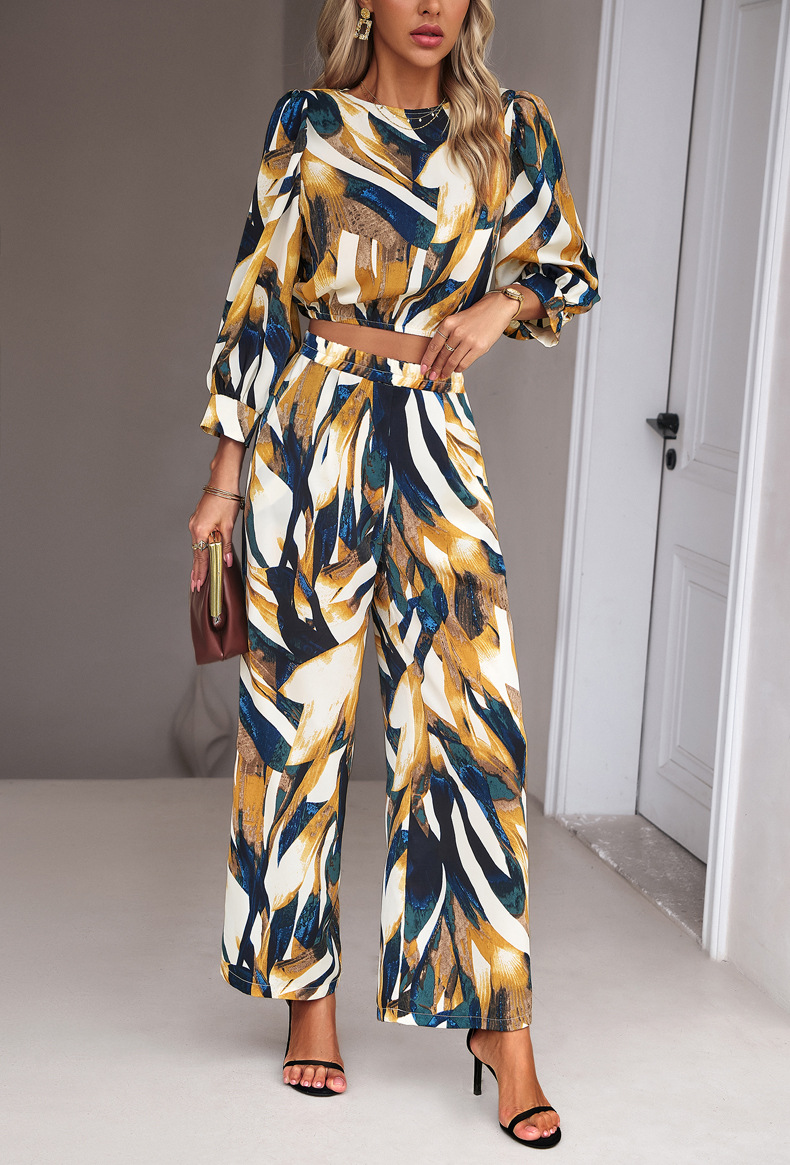 Printing Pattern Autumn Season Women's Gender Street Women's Casual Printing Polyester Printing Pant Co-ord Set Pants Sets