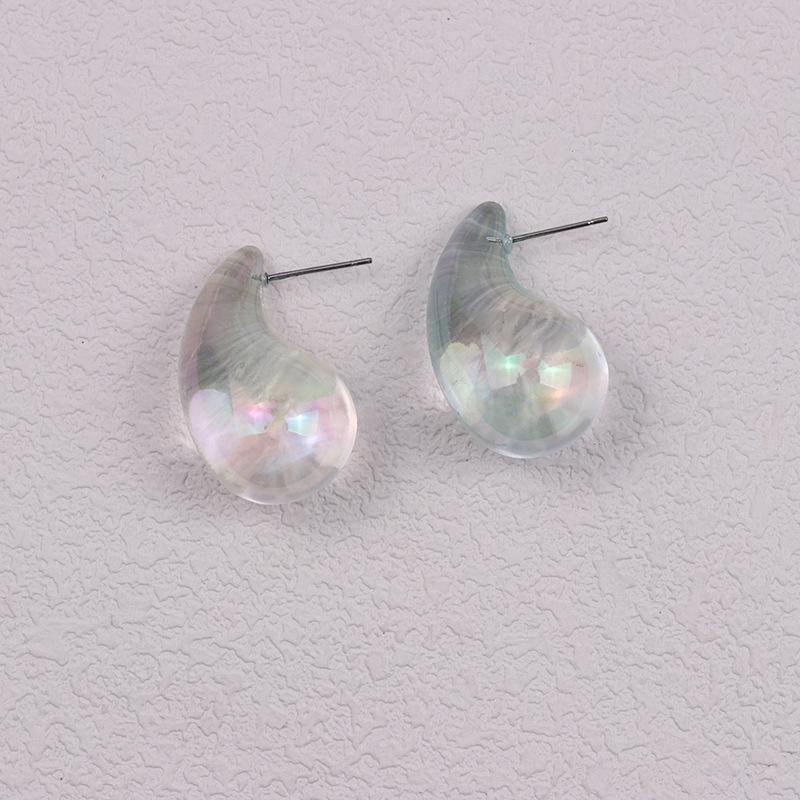 1 Pair IG Style Simple Style Water Droplets Spray Paint Arylic Ear Studs display picture 5