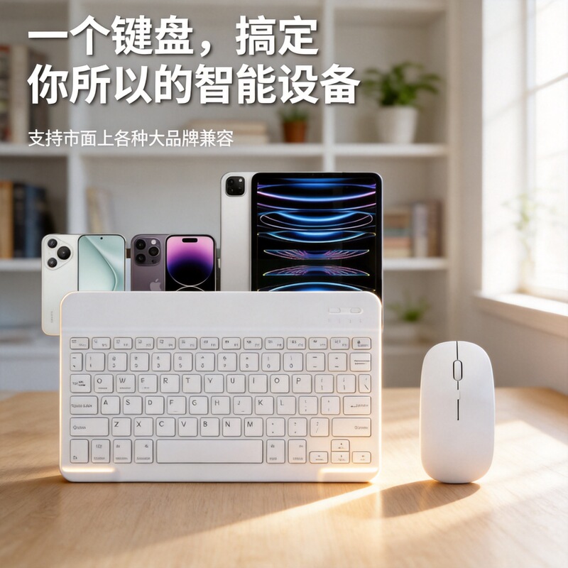 Suitable for iPad Bluetooth Keyboard and Mouse Set, Apple Tablet and Mobile Phone Wireless External Keyboard, Cross-Border Factory Ready Stock