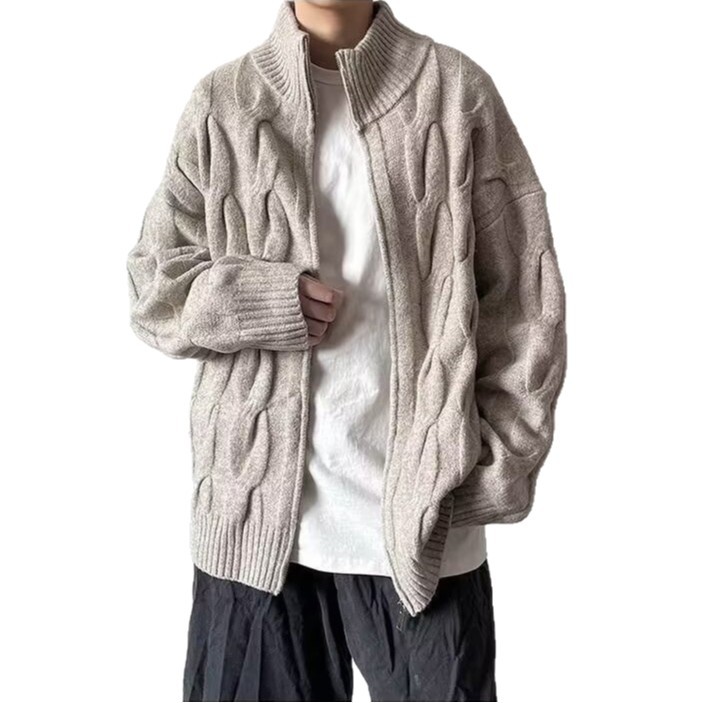 Suéter de malla coreano hueco hombre camiseta de punto de cuello en V abrigo de manga larga tendencia perezosa primavera y otoño comercio exterior transfronterizo al por mayor 6