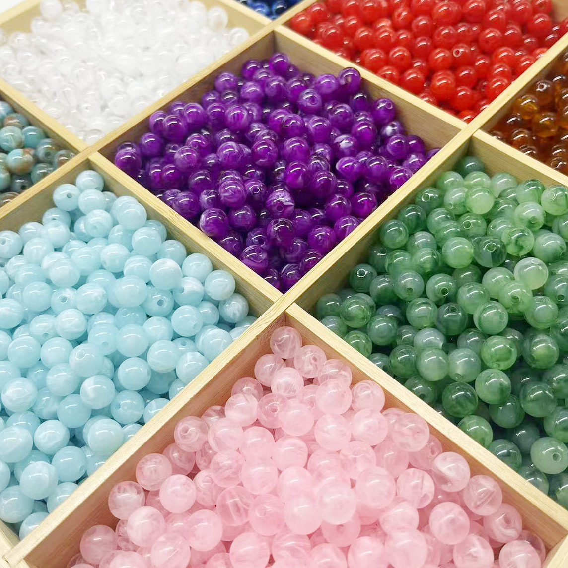 acrylic two-color round beads