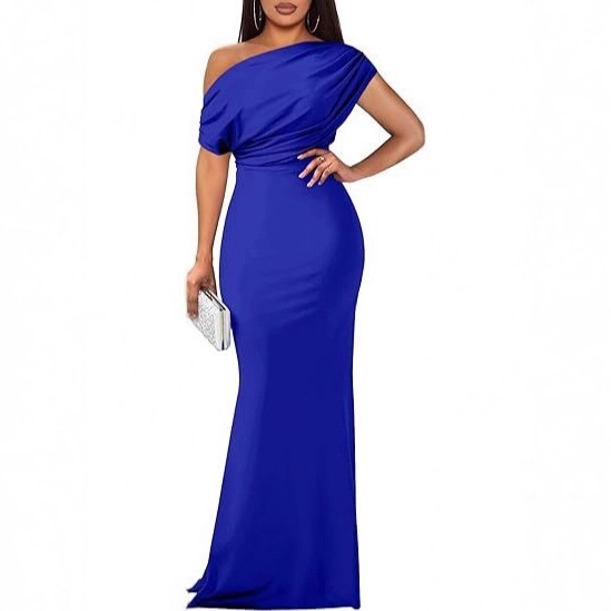 European and American Export Amazon Hot-Selling Women's Elegant Sleeveless Off-Shoulder Tight Long Formal Party Evening Dress