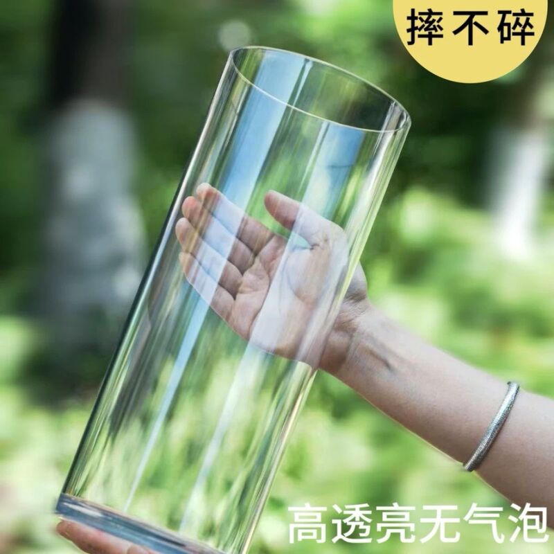 透明アクリルストレート花瓶ライト高級フラワーバケツ深水リッチ竹モダンなリビングルームの装飾品フラワーアレンジメントバケツフラワーアレンジメント|undefined