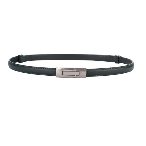 Leather fine women's versatile head layer cowhide buckle belt for women to decorate dresses small women's belt wholesale