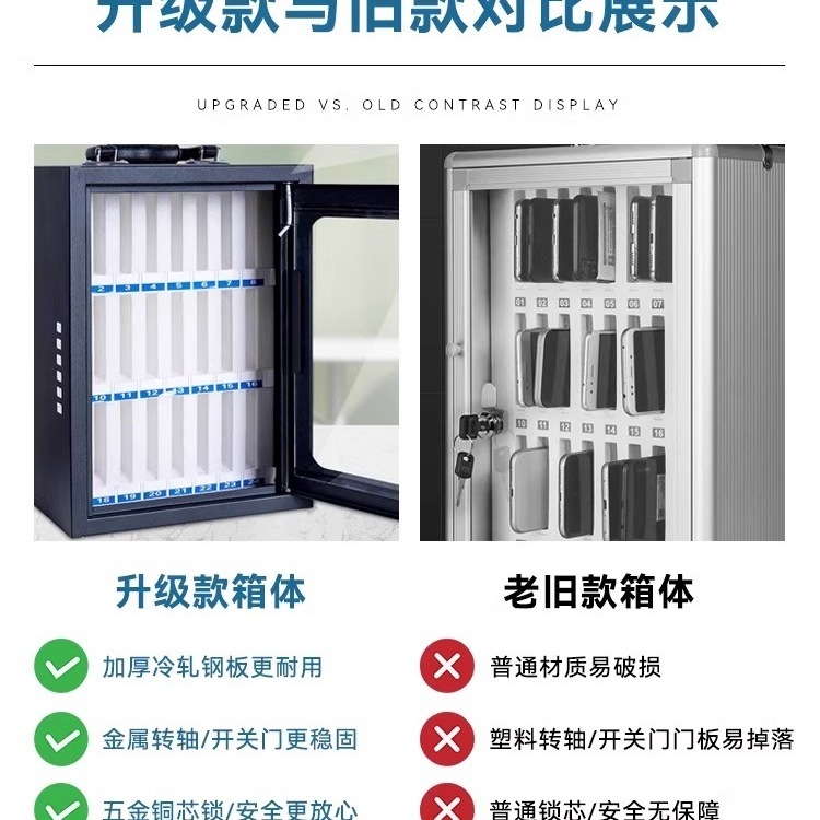 学校钢制手机保管箱存放柜学生手机收纳带锁管理存放箱寄存存放盒|undefined