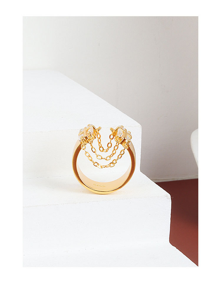 Fashion Simple Style Geometric Copper Plating Zircon Rings