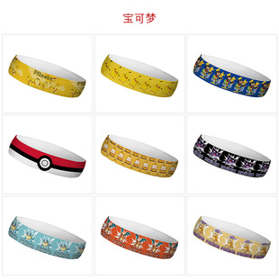 Pokemon Pokemon Sports Headband Sweat-Absorbent Running Anti-Slip Headband Outdoor Hip-Hop Headband Sweatband Wholesale