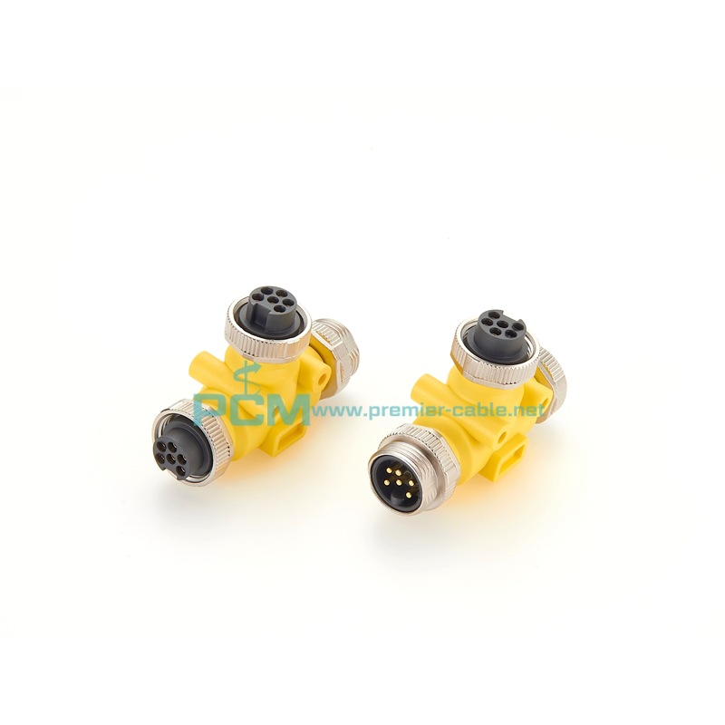 汽车专用IP67/68 7/8T型H型Y6芯公母电源连接器转接头高防护型