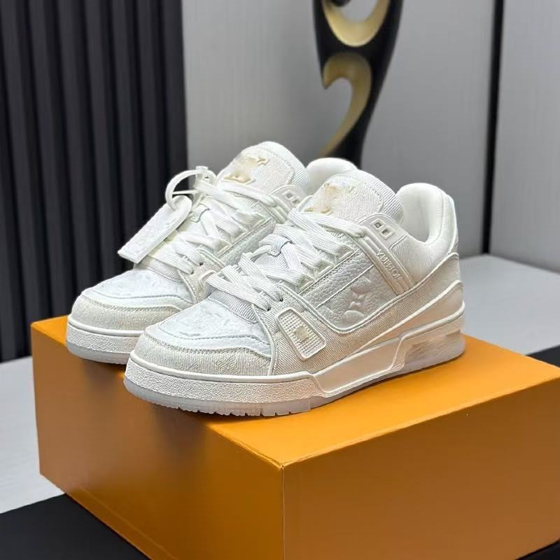 Louis Vuitton Trainer Low Monogram Denim White
