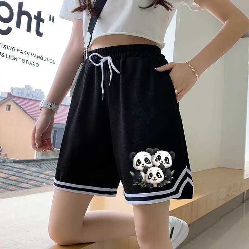 American Sports Shorts Women's Summer Thin Outer Wear Casual Running Fitness Students Test Basketball Pants Wide Leg Pants