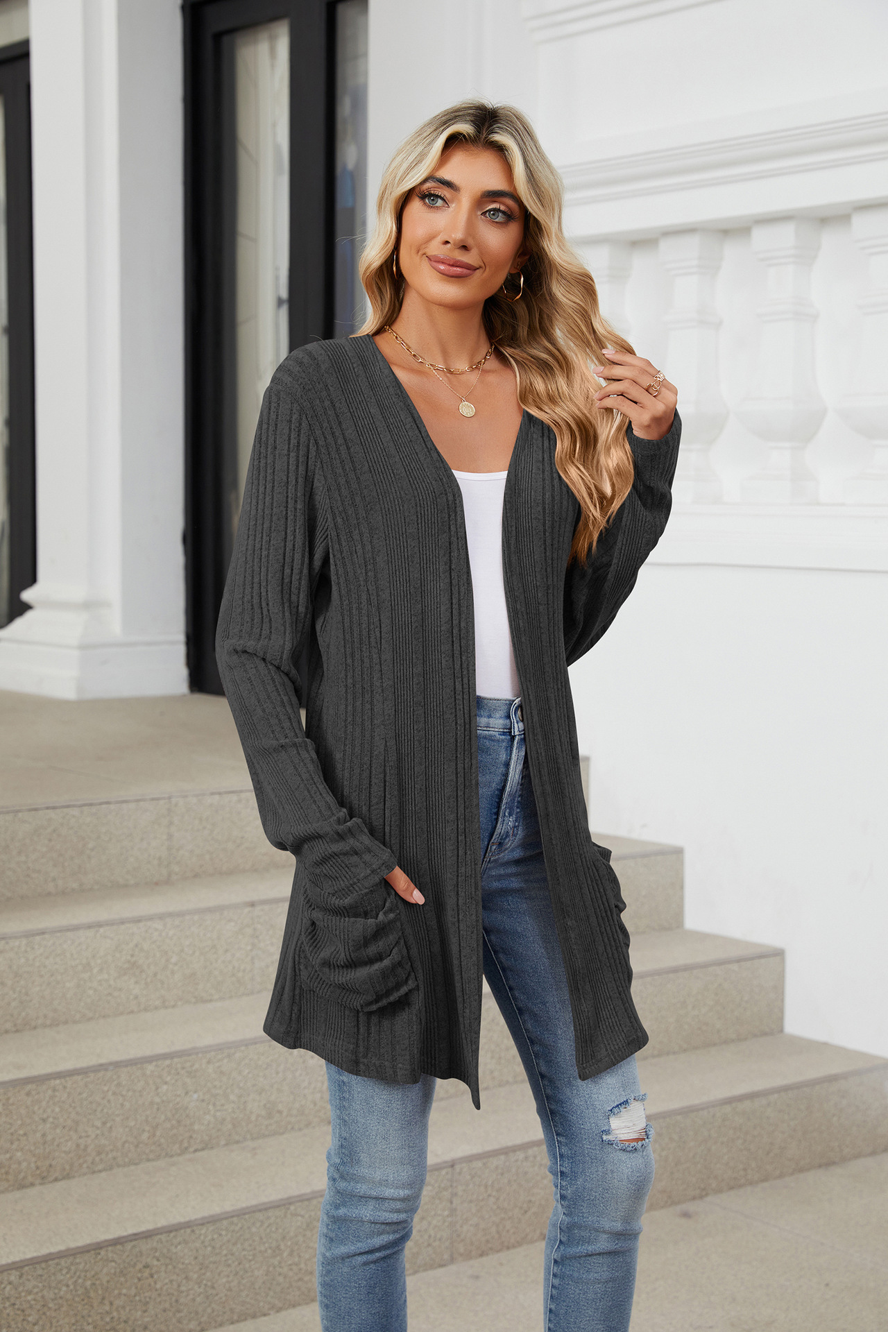 490g Weight Long Sleeve Sleeve Length Placket Placket Type Regular Sleeve Sleeve Type Nylon, Spandex, Polyester Fabric Type Long Top Length Cardigan Tops Type Holiday, Daily Occasion Collarless Neckline Regular Fit Fit Type Solid Color Pattern Winter, Autumn Season Women's Gender Casual, Elegant Style Wholesale Women's Casual Elegant Solid Color Long Sleeve Sweaters & Cardigans 15